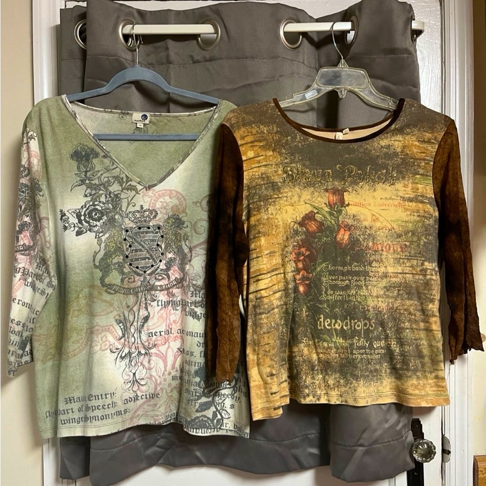 Set of two 90’s scripted shirts